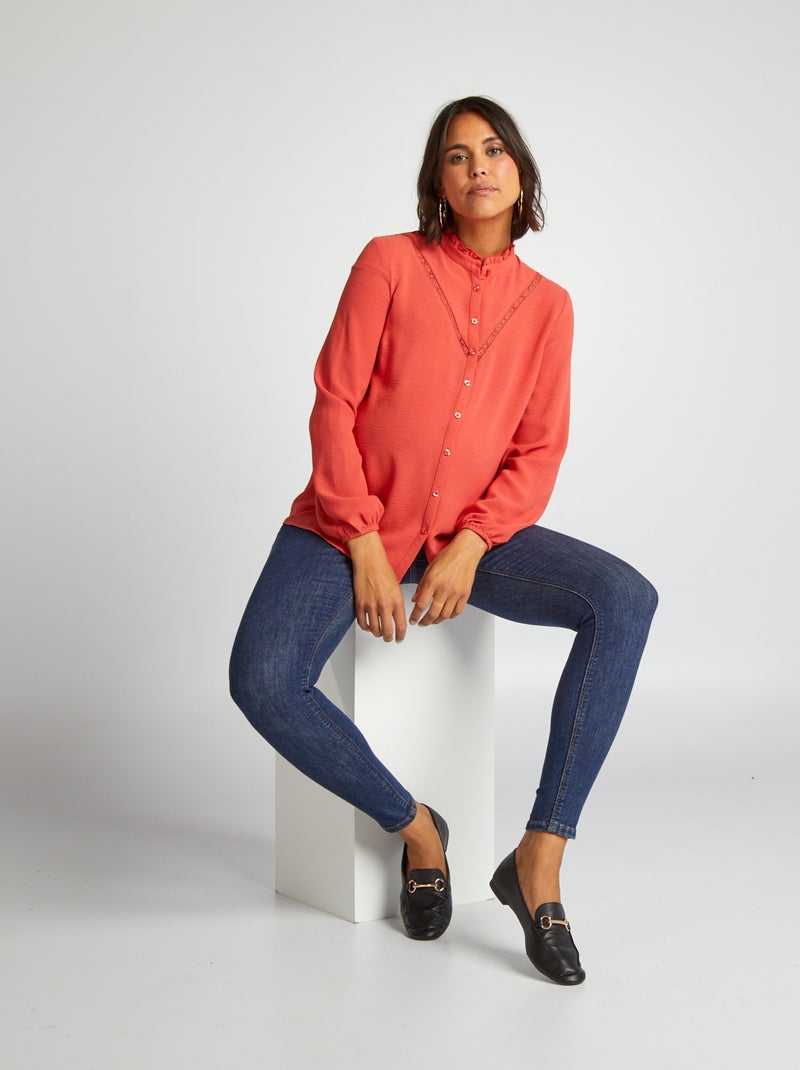 Camicia premaman in maglia traforata ROSSO - Kiabi