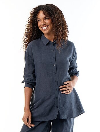 Camicia da maternità in lino misto
