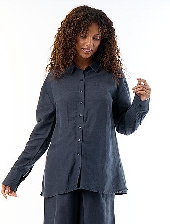 Camicia da maternità in lino misto