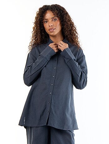 Camicia da maternità in lino misto