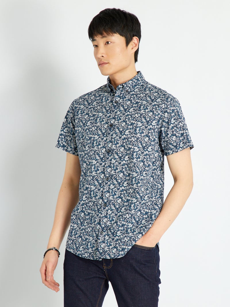 Camicia 'Produkt' con stampa fantasia BLU - Kiabi