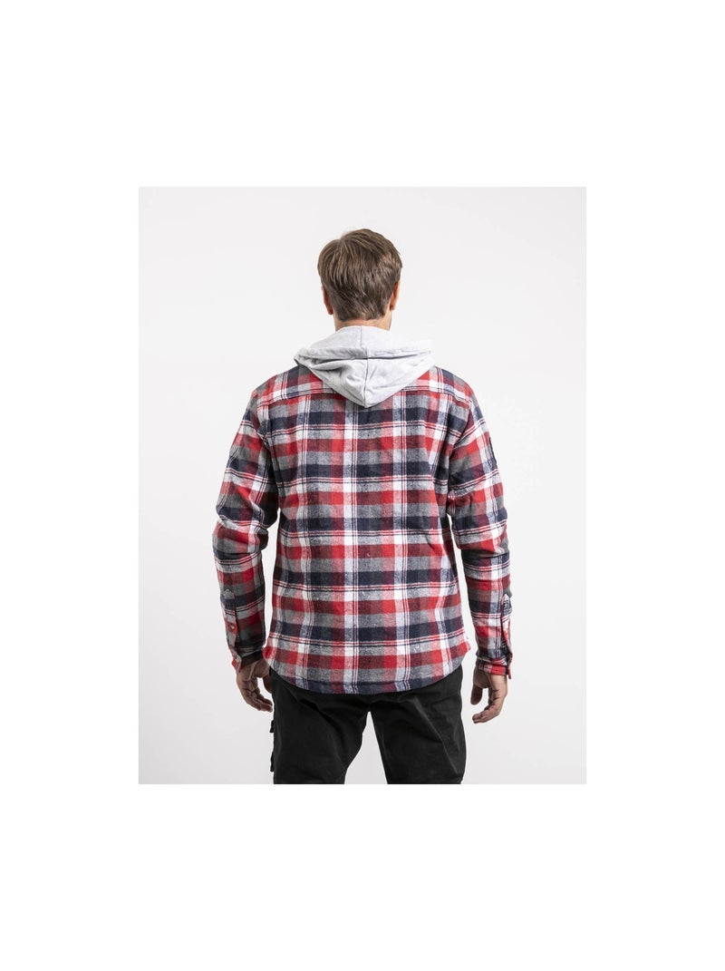 Camicia quadri con cappuccio TARZAC Rosso - Kiabi