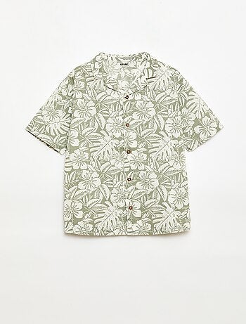 Camicia regular a maniche corte in cotone