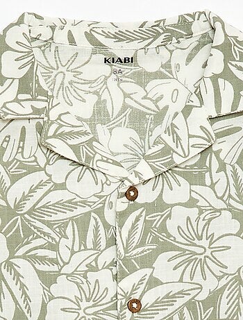 Camicia regular a maniche corte in cotone