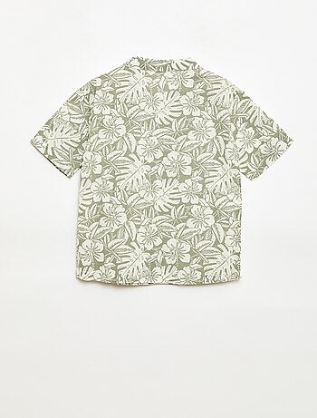 Camicia regular a maniche corte in cotone