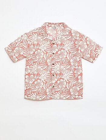 Camicia regular a maniche corte in cotone