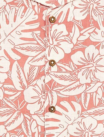 Camicia regular a maniche corte in cotone