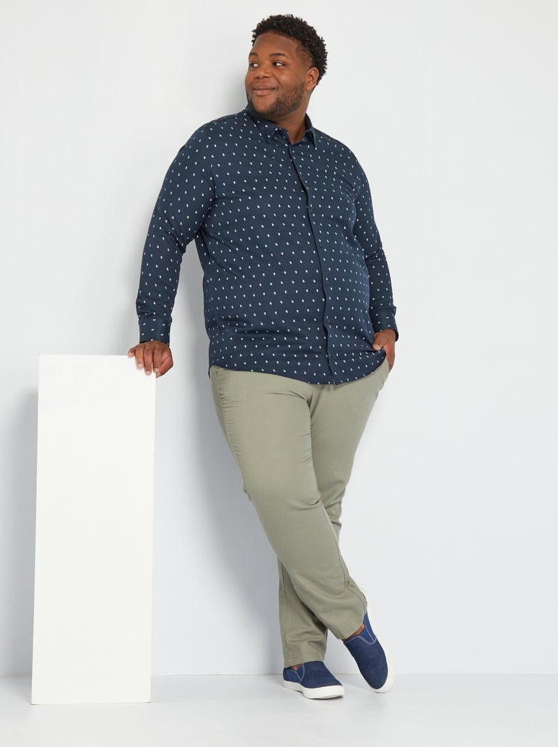 Camicia regular a maniche lunghe BLU - Kiabi
