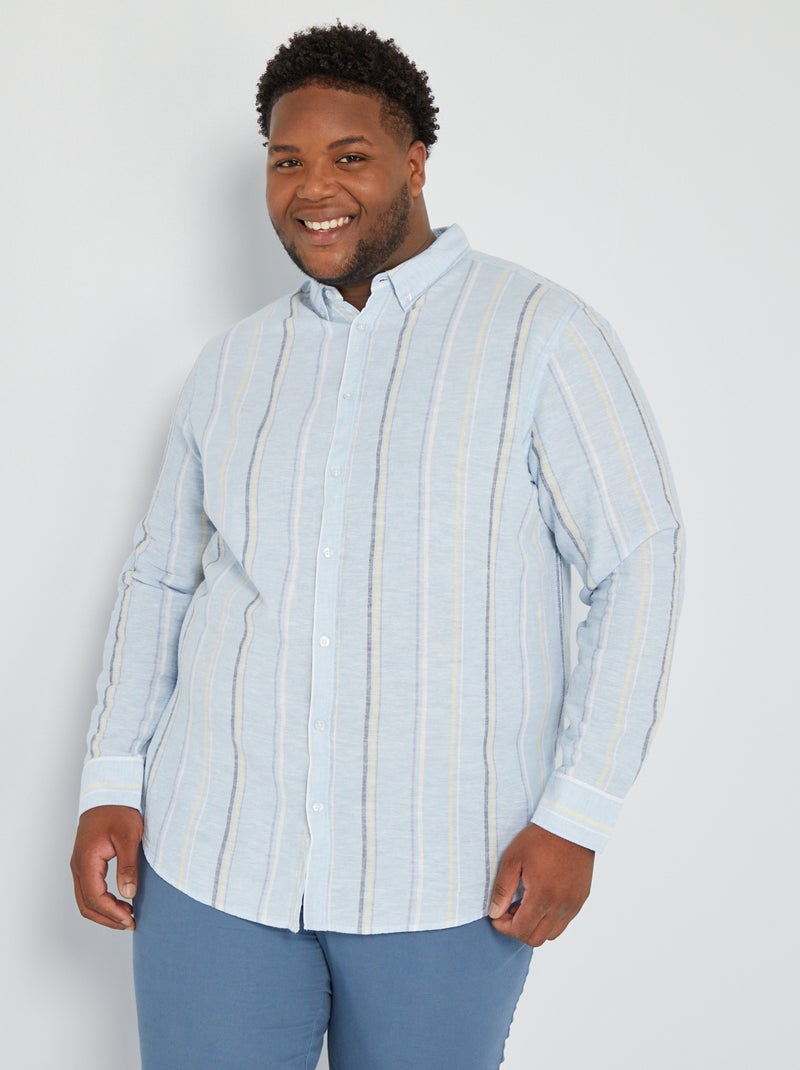 Camicia regular a maniche lunghe BLU - Kiabi