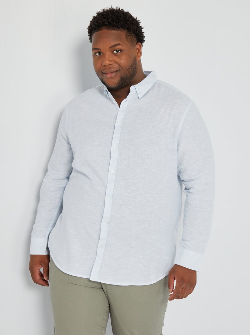 Camicia regular a maniche lunghe BLU - Kiabi