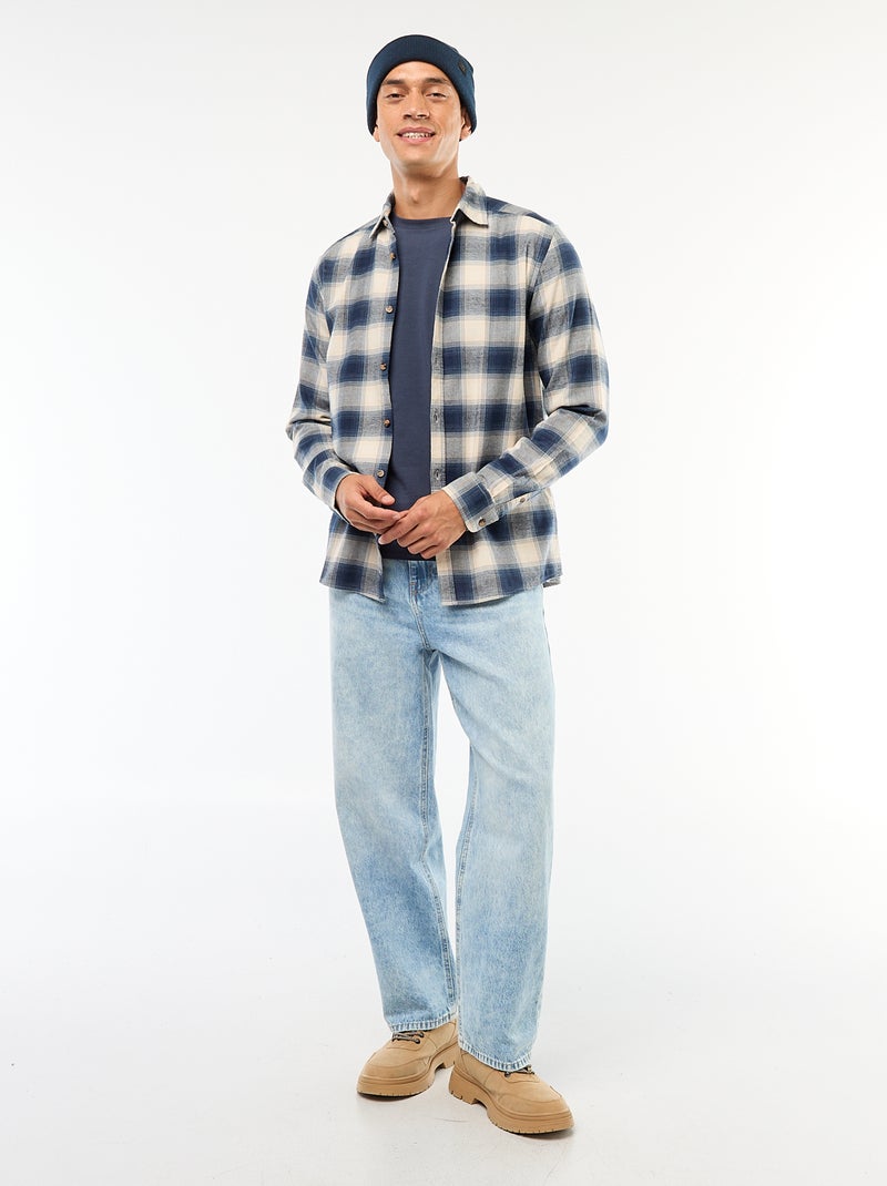 Camicia regular a quadri Blu - Kiabi