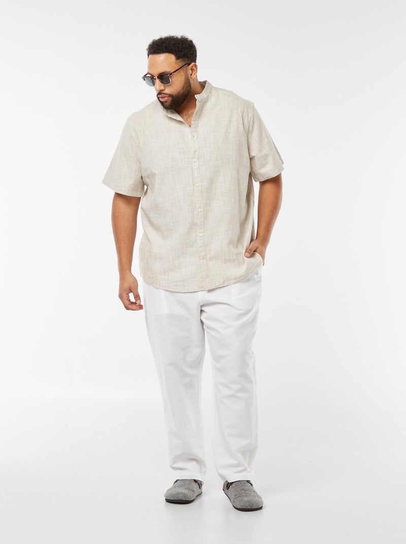 Camicia regular a righe BEIGE - Kiabi