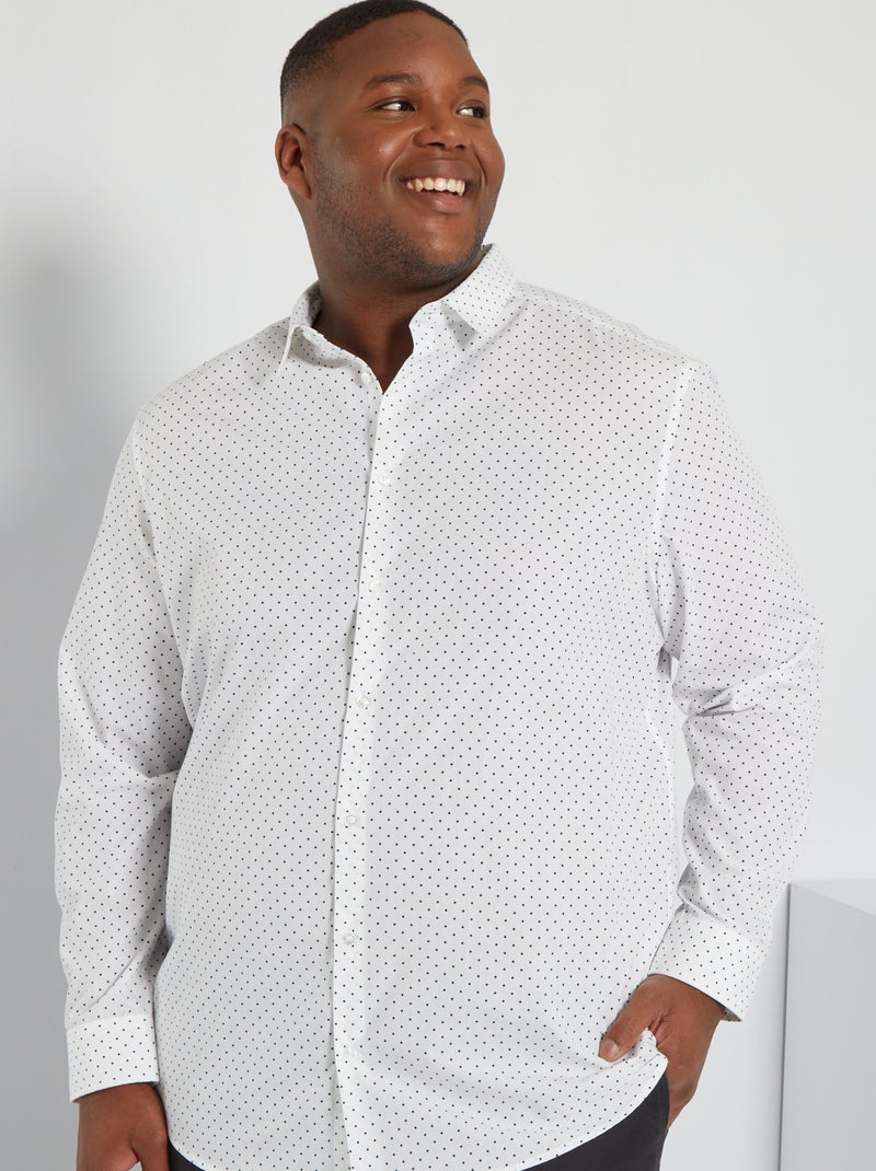 Camicia regular con motivi fantasia BIANCO - Kiabi
