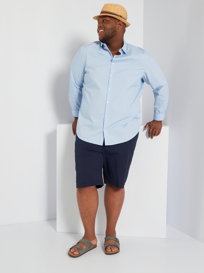 Camicia regular con motivi fantasia BLU - Kiabi