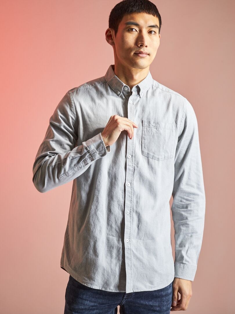 Camicia regular con tasche grigio - Kiabi