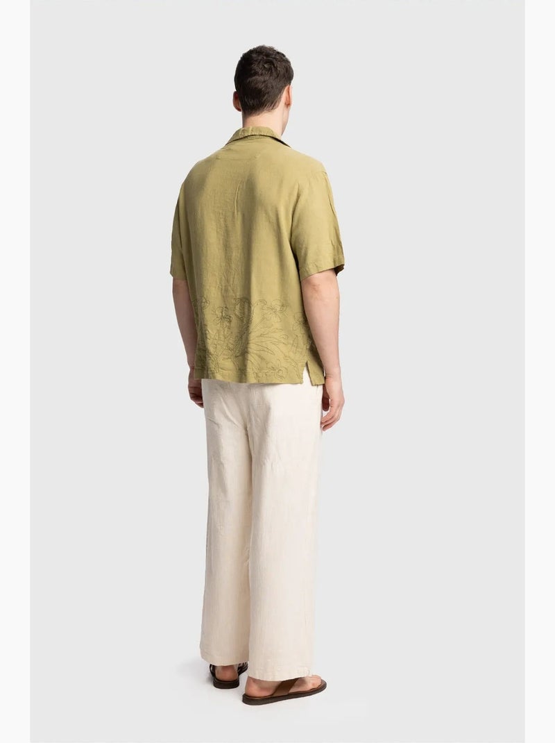 Camicia regular fit a maniche corte giesto Cachi - Kiabi