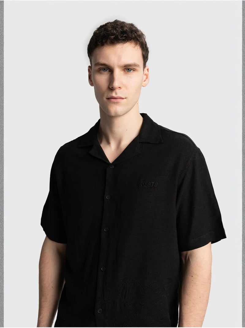 Camicia regular fit a maniche corte giesto Nero - Kiabi