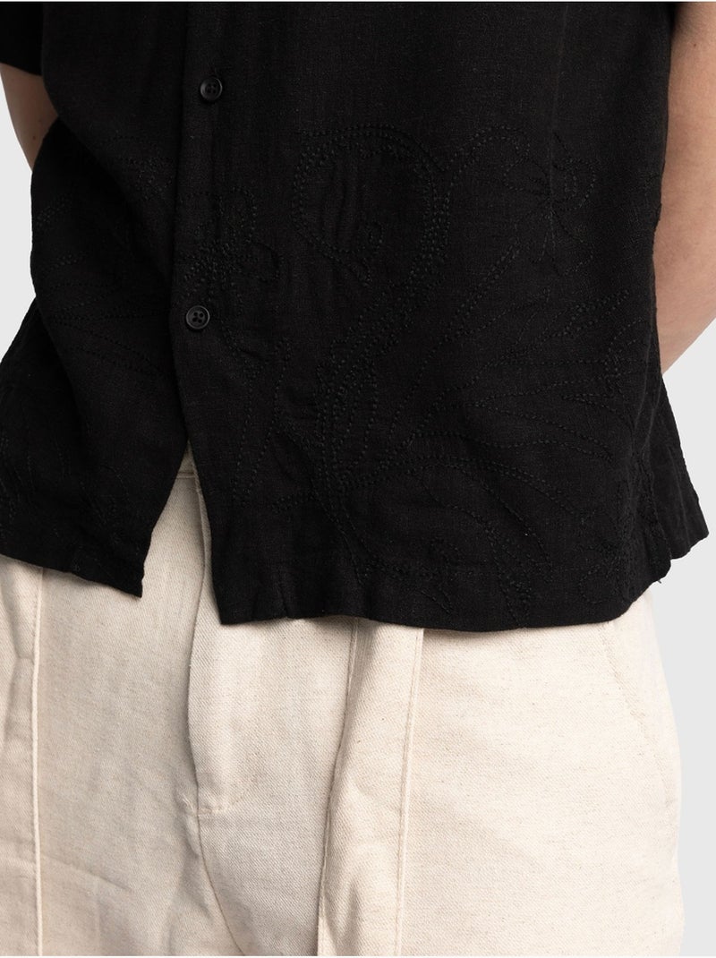 Camicia regular fit a maniche corte giesto Nero - Kiabi