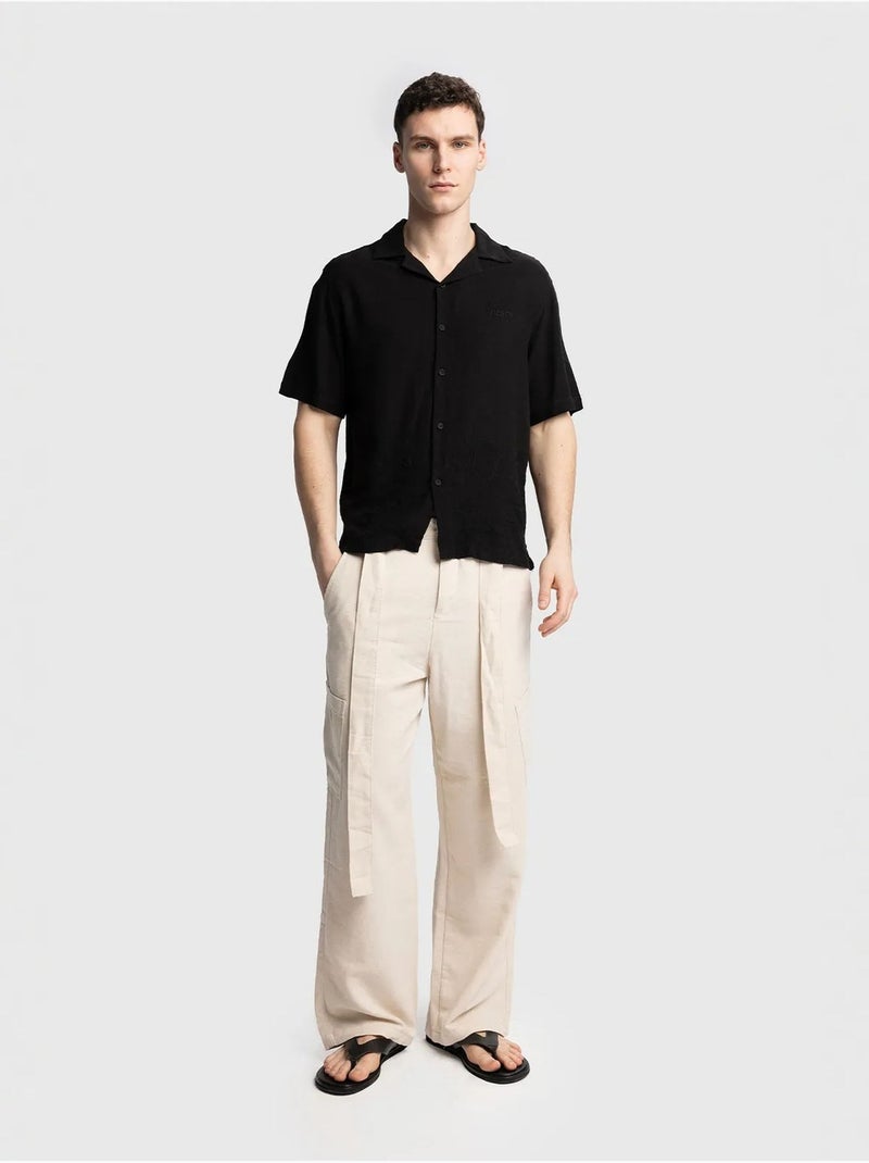 Camicia regular fit a maniche corte giesto Nero - Kiabi