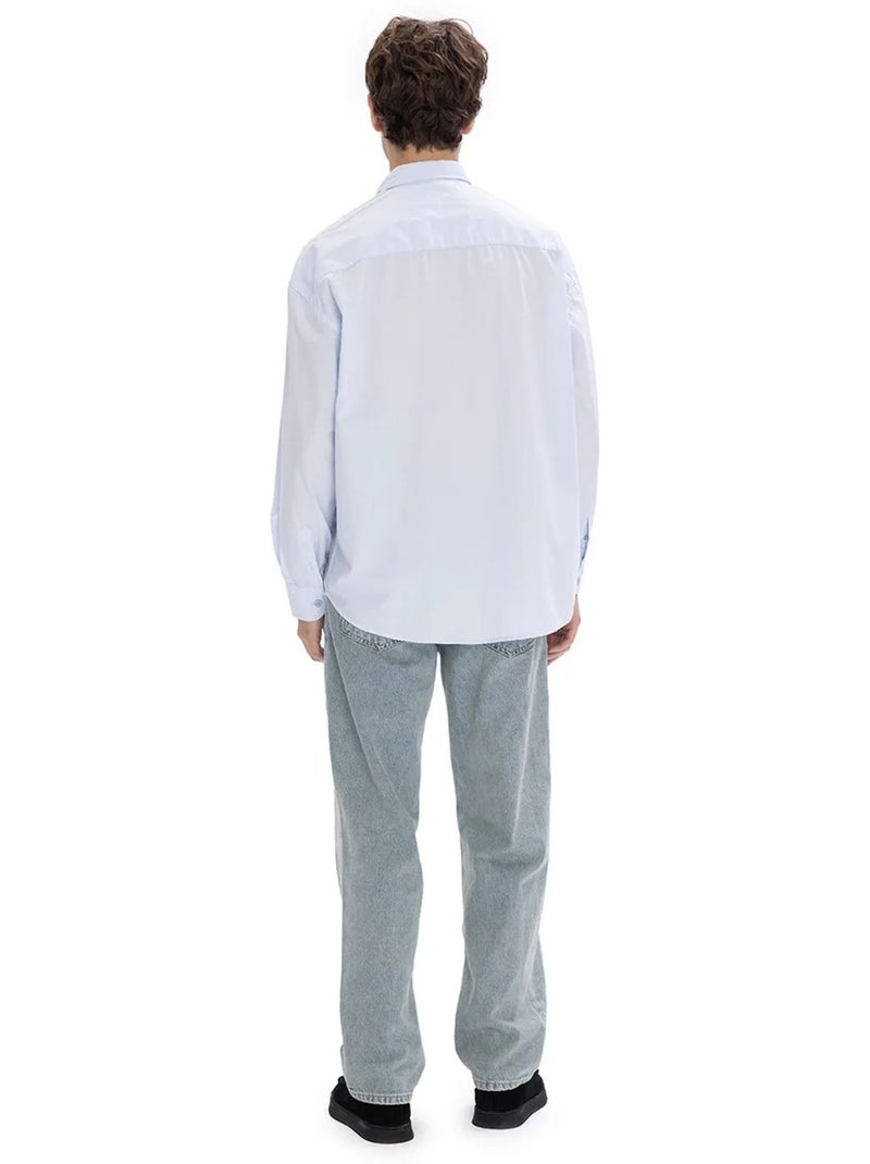 Camicia regular fit con colletto button-down e taschino giesto Blu pastello - Kiabi