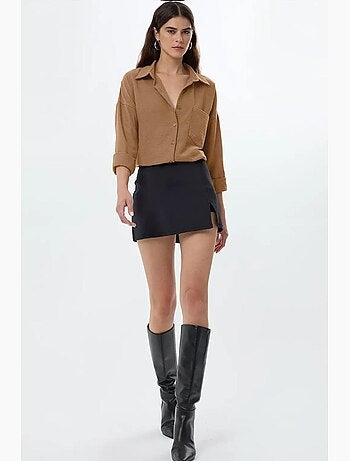 Camicia regular fit effetto lino hiccup