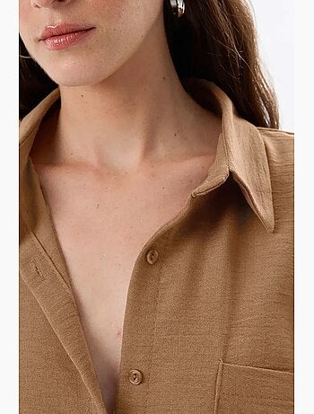 Camicia regular fit effetto lino hiccup