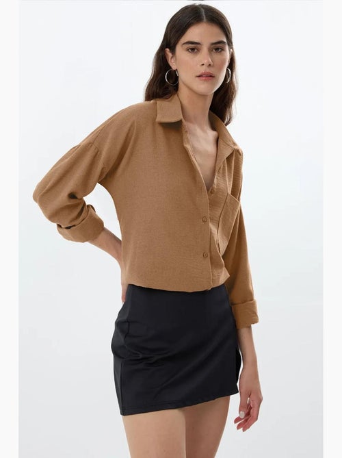 Camicia regular fit effetto lino hiccup - Kiabi