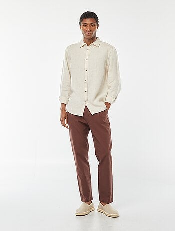 Camicia regular fit in lino