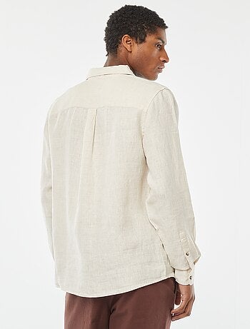 Camicia regular fit in lino