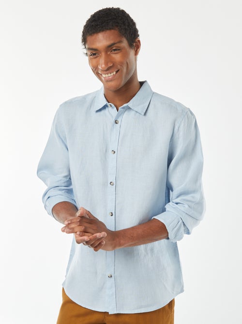Camicia regular fit in lino - Kiabi