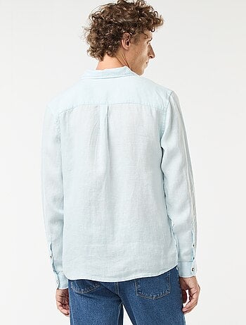 Camicia regular fit in lino