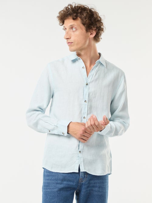 Camicia regular fit in lino - Kiabi