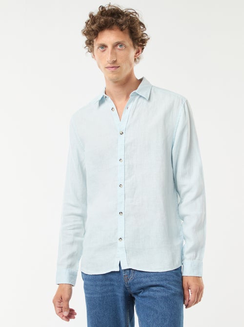 Camicia regular fit in lino - Kiabi