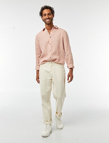 Camicia regular fit in lino