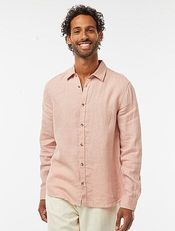 Camicia regular fit in lino