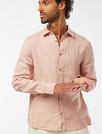 Camicia regular fit in lino