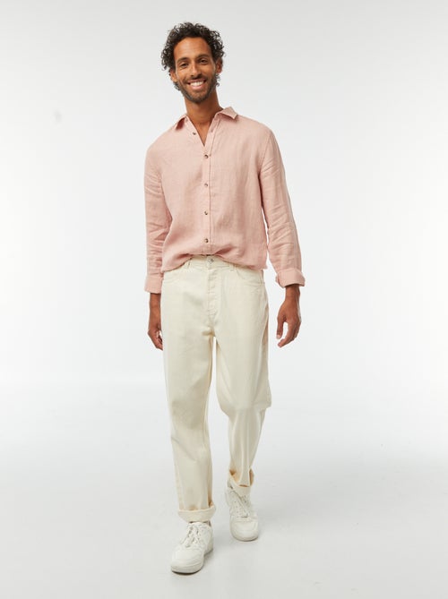 Camicia regular fit in lino - Kiabi