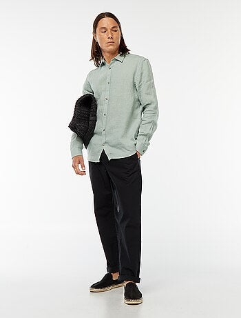 Camicia regular fit in lino