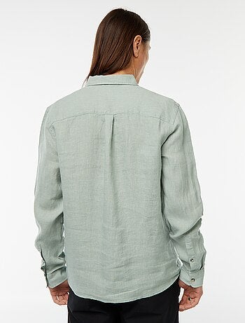 Camicia regular fit in lino