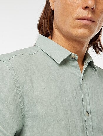 Camicia regular fit in lino