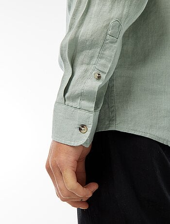 Camicia regular fit in lino