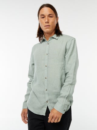 Camicia regular fit in lino