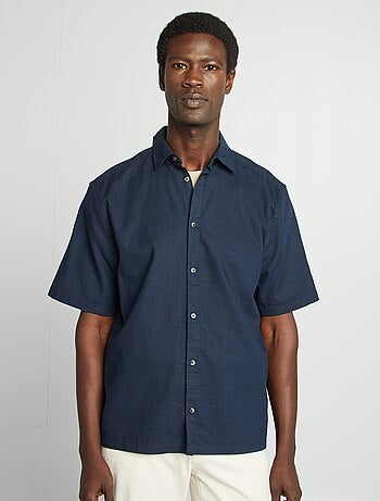 Camicia regular fit in misto lino