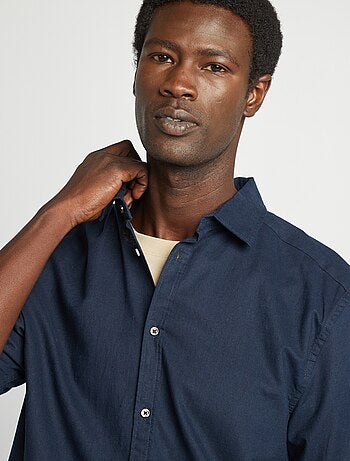 Camicia regular fit in misto lino