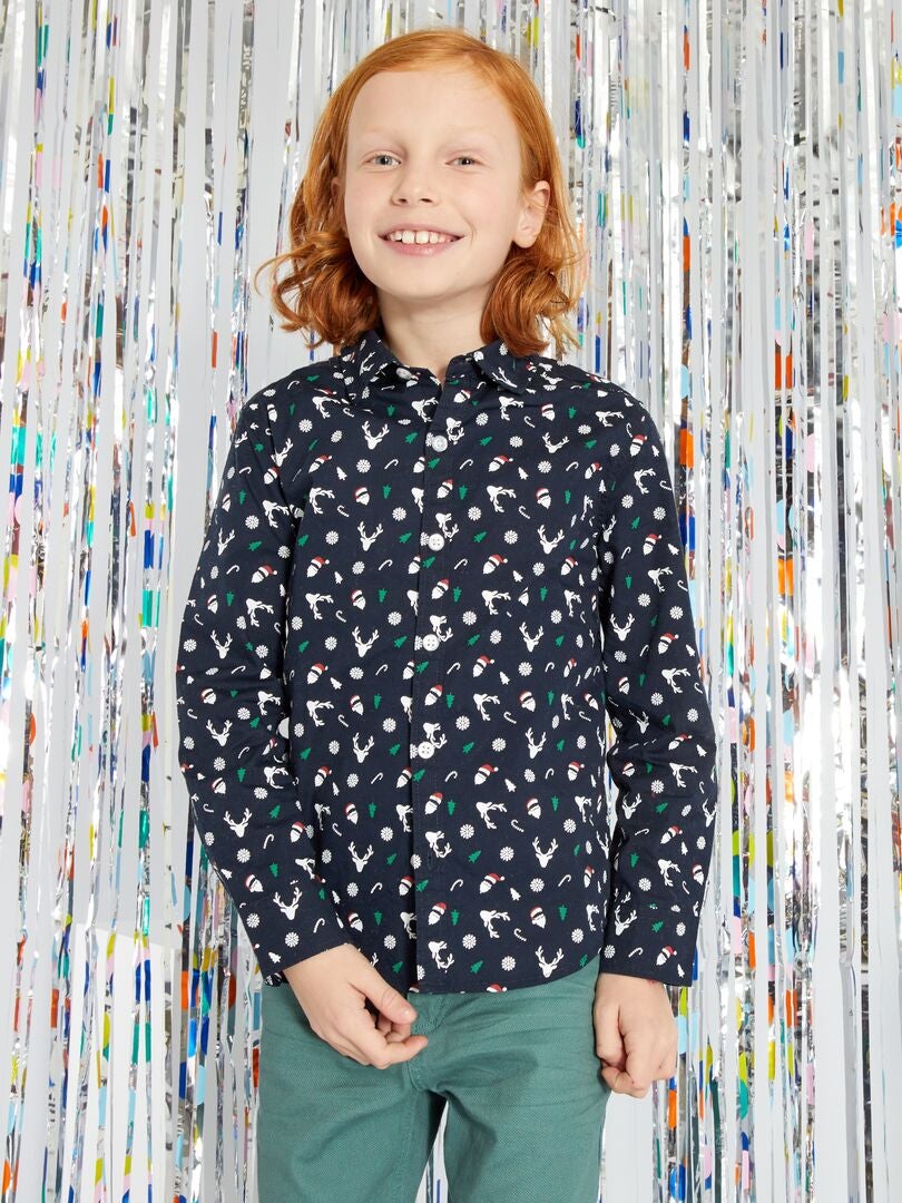 Camicia regular fit 'Natale' BLU - Kiabi