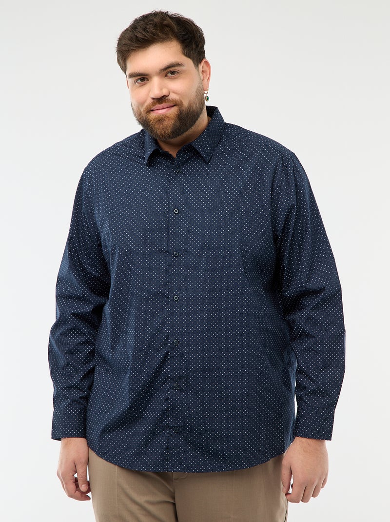 Camicia regular fit / taglio dritto con motivo Blu - Kiabi