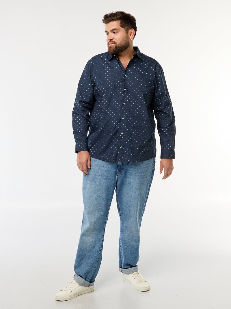 Camicia regular fit / taglio dritto con motivo Blu - Kiabi