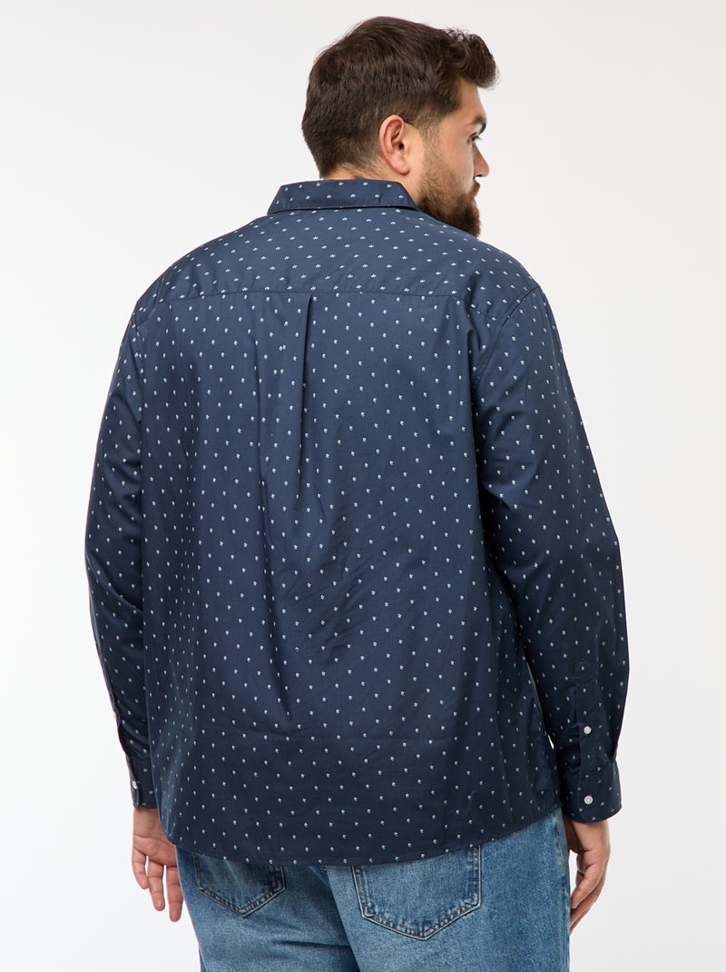 Camicia regular fit / taglio dritto con motivo Blu - Kiabi