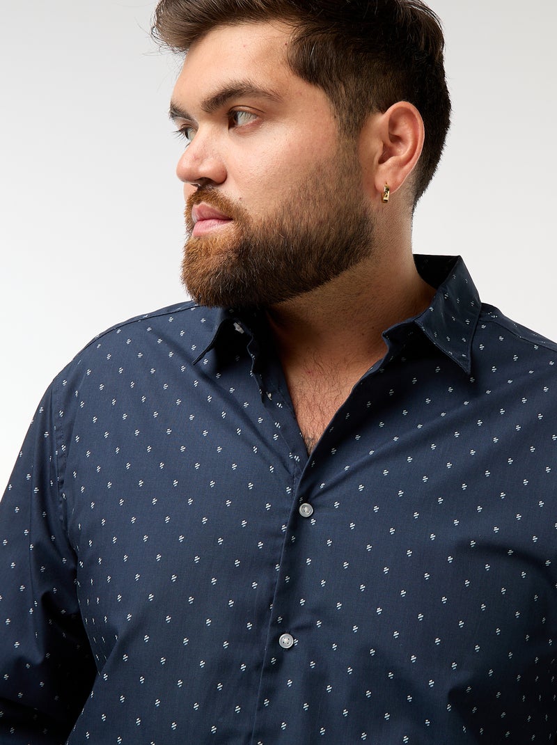 Camicia regular fit / taglio dritto con motivo Blu - Kiabi