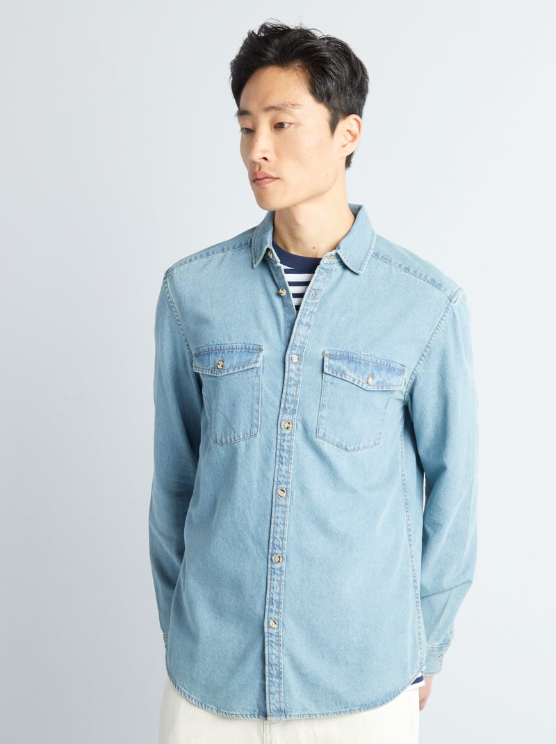 Camicia regular in denim BLU - Kiabi